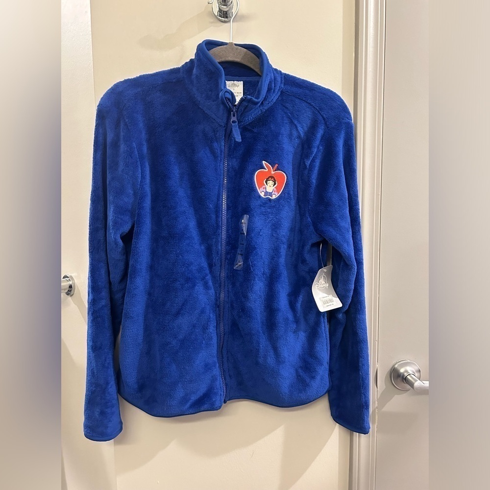 Disney Full Zip Jacket Fuzzy Snow White Women’s Small Blue Princess